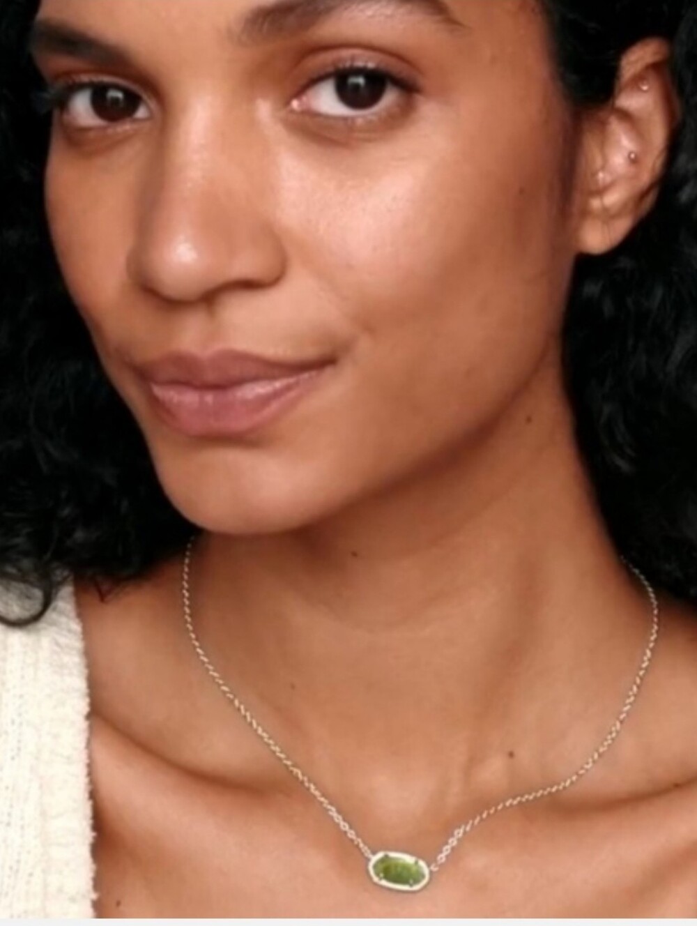 NWT Kendra Scott Elisa Peridot Illusion Necklace Gold